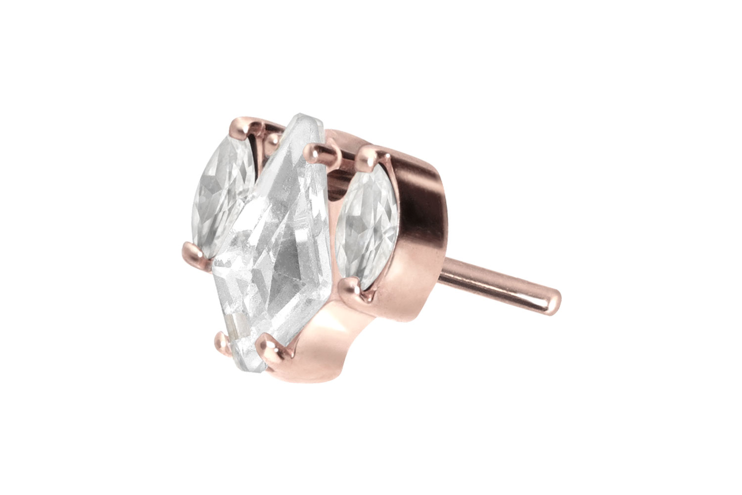 Titan Aufsatz mit Push Pin KRISTALLSCHILD + KRISTALLOVALE von Piercingline